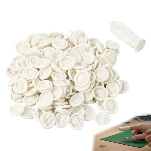 200 Piezas protector dedos mano, Finger Cots, Protector Uñas Mano, Protectores de Dedos Desechables de Látex, Traspirantes y Antideslizantes, Para Belleza, Manualidades, Reparaciones y Uso Diario