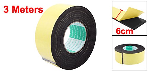 Amazon | uxcell 車用片面粘着テープ スポンジテープ 防音 6CM幅 3M長