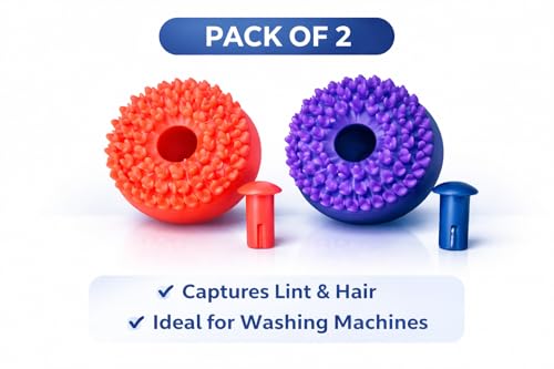 Image of AMAZOR Washing Machine Magic Filter | Lint Filter /Dust Filter /Waste Collector /Drain Jali for Semi & Fully Automatic Washing Machines (2 Piece Scrub Compatible for Whirlpool E50)