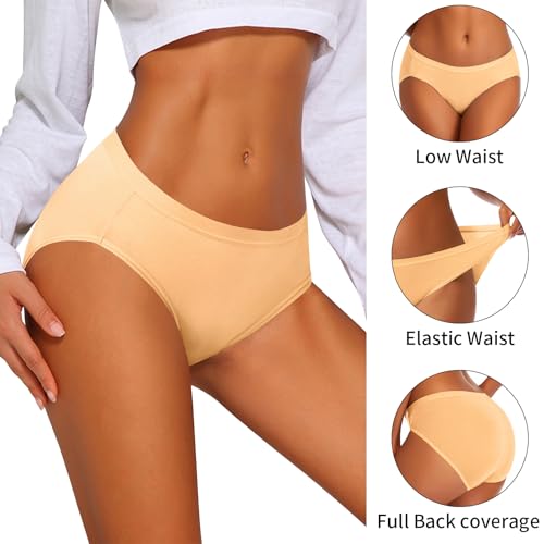 Image of CULAYII Women's Cotton Bikini Panties, High-Cut Full Coverage Stretch Cool Underwear for Women