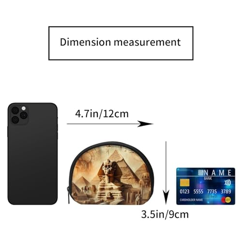 Portable Coin Purse Ancient-Egyptian-Mystery-Hieroglyphics Mini Zippered Money Pouch Card Holder2