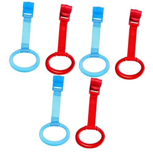 Hohopeti 3sets Hanging Toys for Boys and Girls Play Pen Pull up Rings Crib Supplies Ties 2pcs*3