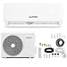 Split-Klimaanlage 4-in-1 18000 BTU (5,1kW) Inverter Kühl- & Heizfunktion Kältemittel R32 Energieklasse A++ WiFi & App Smart Steuerung Wandmontage für Räume bis 60 m², inkl. komplettes Montagematerial