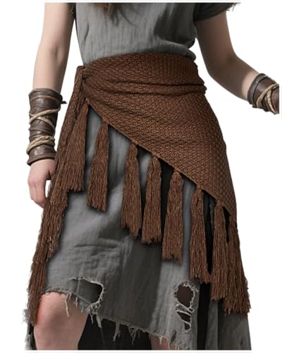 Joukavor Renaissance Knitted Triangle Shawl Wrap with Fringe Versatile Cover up