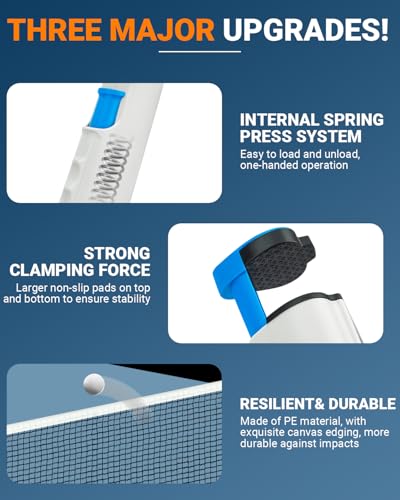 image for EOTJYAO Retractable Ping Pong Net, Upgrade Table Tennis Net Stands Upr
