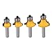 Bestgle Set of 4 Roundover Edging Router Bit Set 1/4-Inch Shank Woodworking Milling Cutter Tools, 5/16", 3/16", 1/4", 1/8" Radius