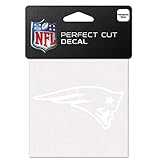 WinCraft NFL New England Patriots 4x4 Perfect Cut White Decal, One Size, Team Color