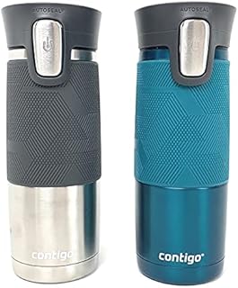 Contigo Autoseal 2 Pack Thermal Travel Mugs 16oz/473ml Grey/Turquoise
