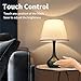 ONEWISH Touch Bedside Lamp for Bedroom, 3-Way Dimmable Farmhouse Table Lamps for Nightstand with Fabric Shade, Desk Lamp for Kids Reading, Home Office