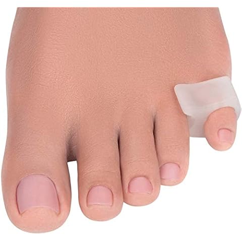 Little Toe Corrector and Straightener - 4-Pack Clear Gel Separators - Drift Pain Relief - Spreaders for Overlapping, Hallux Valgus, Diabetic Feet - Small Toes Spacers Cover