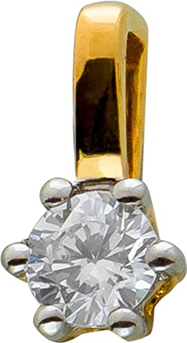 Ch.Abramowicz Diamant Anhänger Gelbgold 585 14K Solitär Brillant 0.10ct