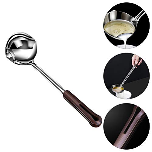 Yardwe 2PCS 304 Concha De Sopa De Aço Inoxidável Colheres Colheres de Separadores de Óleo Filtro de