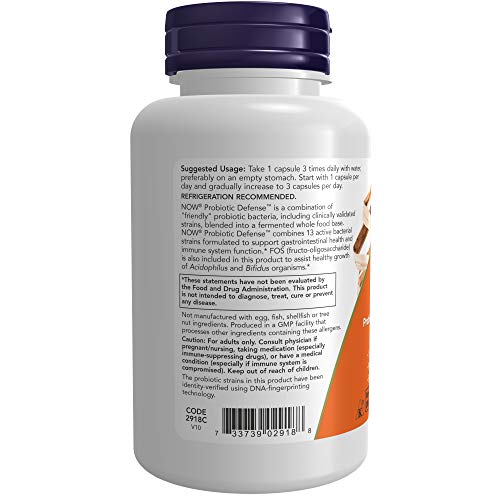 Now Supplements, Probiotic Defense, Probiotic Blend In A Whole Food Base With 1 Billion Organisms, 90 Veg Capsules #TOP2