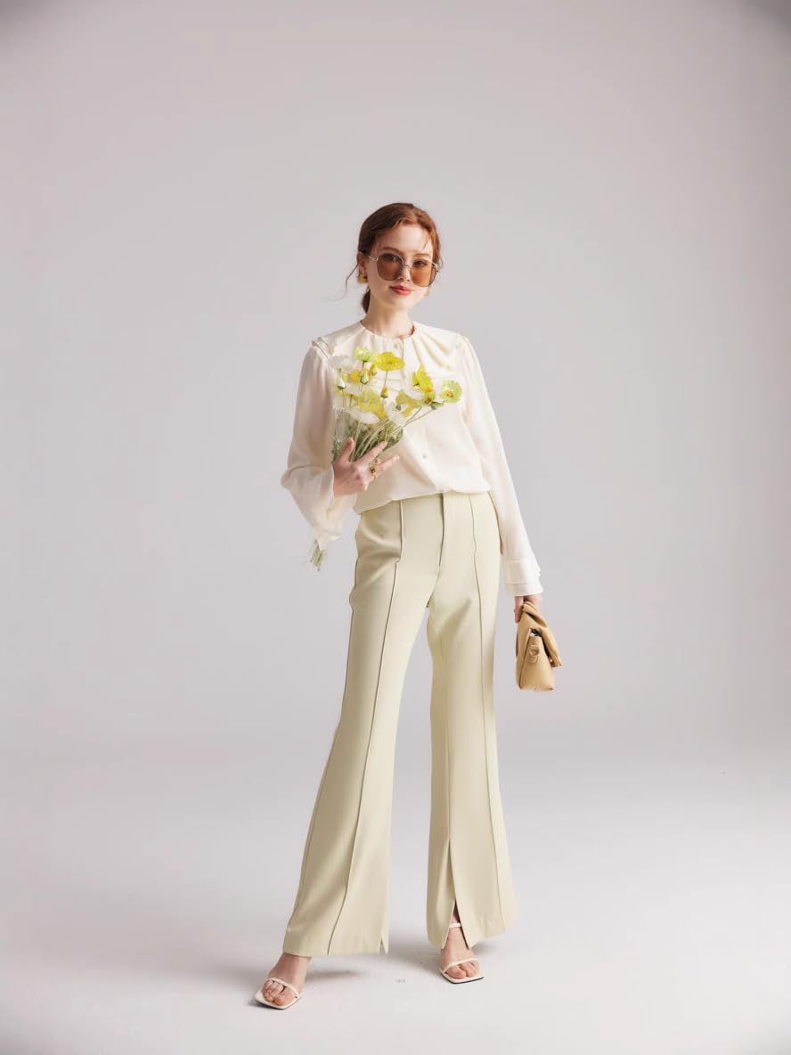 Camisa Blanca de Seda Francesa Lavada a la Piedra para Mujer