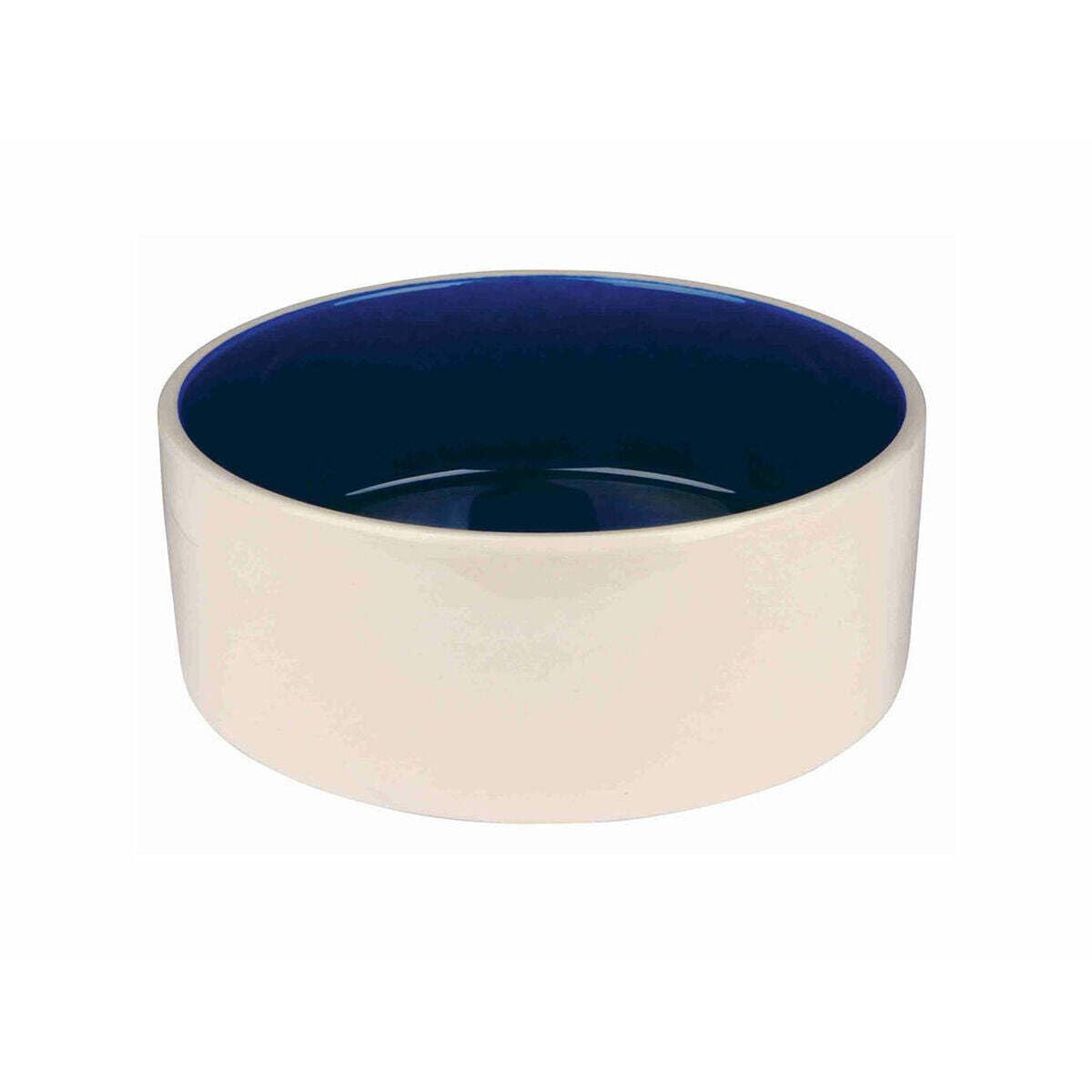 Trixie 2452 Ciotola in Ceramica, da 2,1 Litri/Ø 23 cm, Crema/Blu