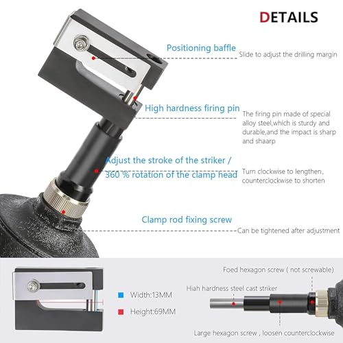 Perforatore pneumatico, apriscatole regolabile da 3,2-8 mm, testa morsetto rotante a 360°, pistola ad aria per porte, finestre, fabbrica, ufficio, casa (4,2 mm)
