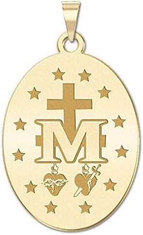 Miniatura 3 de PicturesOnGold.com Colgante ovalado con medalla milagrosa, 12 pulgada x 23 pulgadas, plata de ley, Plata esterlina