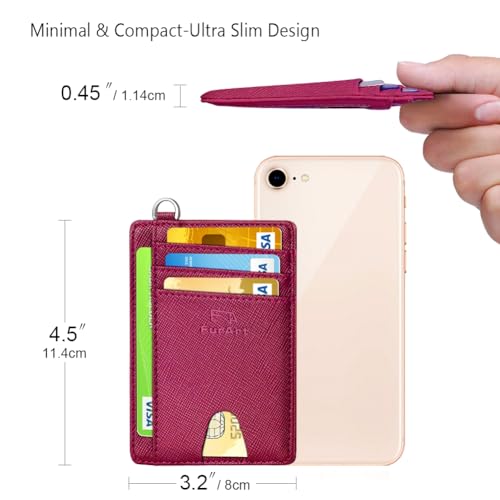 FurArt Credit Card Holder Wallet, Slim RFID Blocking Minimalist Women's Card Wallet