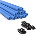 Ampel 24, Imbottiture per i Pali del Trampolino con Cappucci terminali | Set di 12 rulli di Schiuma Blu con 6 coperture | Pezzi di Ricambio per 6 Pali