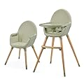 Kinderkraft Seggiolone Pappa FINI2, 2 in 1, Rialzo da Sedia, Poggiapiedi Vassoio Regolabile, per Bambini da 6 Mesi fino 5 Anni, Verde