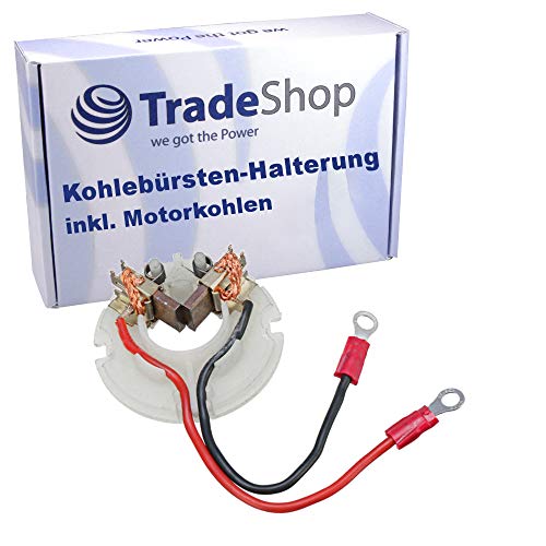 Trade-Shop Support de charbon de moteur compatible avec Makita BDF446, BHP446, DDF446, DHP446, BDF456, BHP456, DDF456, DHP456, avec 2 brosses à charbon (assemblées) Cover
