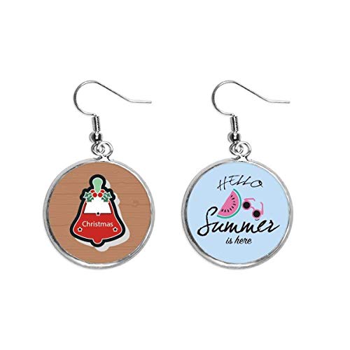 Pendientes de sandía y Navidad estilo cartoon un regalo original de lóbulo