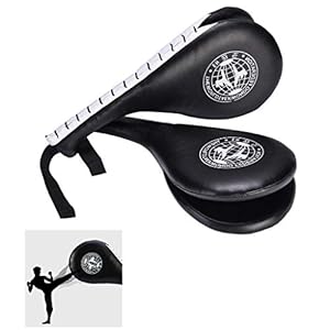 Taekwondo Double Kick Pad,Target Karate Kickboxing Training TKD Kicking Pad,Practice Kick Target Training Double Face Kick Foot Pad,Martial Arts Equipment Sporting Goods Paddle - Black