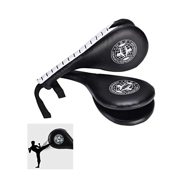 Taekwondo-Double-Kick-Pad-Target-Tae-Kwon-Do-Karate-Kickboxing-Training-TKD-Kicking-Pad-Practice-Kick-Target-Training-Double-Face-Kick-Foot-Pad-Martial-Arts-Equipment-Sporting-Goods-Paddle-Black Taekwondo Double Kick Pad,Target Karate Kickboxing Training TKD Kicking Pad,Practice Kick Target Training Double Face Kick Foot Pad,Martial Arts Equipment Sporting Goods Paddle - Black