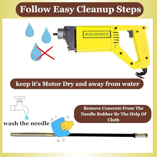 Image of 1260 -WTT Electric Concrete Vibrator 35mm Handheld Cement Soil Mixer Built-in Cement Vibrator Construction Tools with 1.5 needle B2
