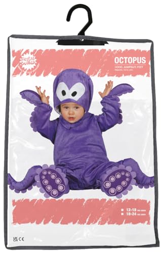 Disfraz de Pulpo Bebé Cómodo de una Pieza con Capucha para Carnaval 2