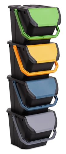 DEA HOME Set 4 pezzi per raccolta differenziata Frida da 24 litri