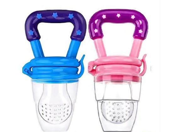 Baby Fruit Feeder Pacifier, Pack of 2, Blue and Pink | Safe Silicone Nipple, Teething Relief, For Infants, Food Grade Material, BPA Free-image-18