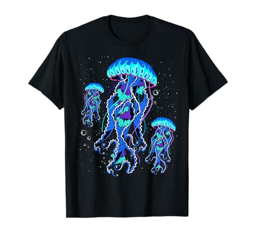 Medusa Medusa Jellies Blu Marine Sea Ocean Diver Surfer Maglietta