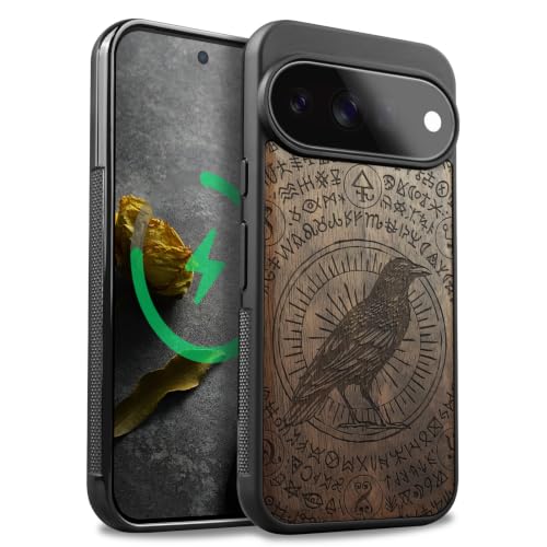 Étui Pixel 11 Pro XL antichoc en bois de noyer pour éviter les rayures