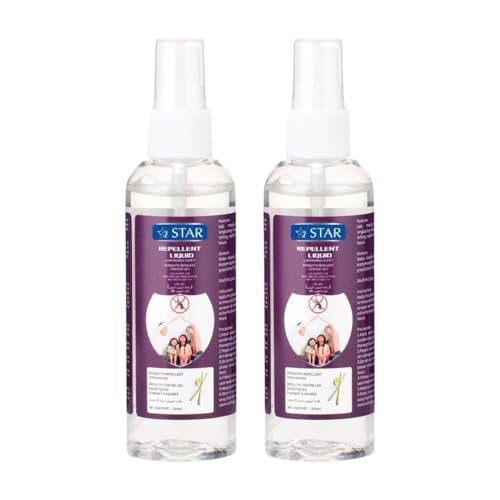 SZ STAR Mosquito Repellent Spray 100ml (Pack of 2) All Natural Deet Free Bug Spray Made with Organic Extracts of Lemongrass & Peppermint Tick & Insect Repellent Outdoors