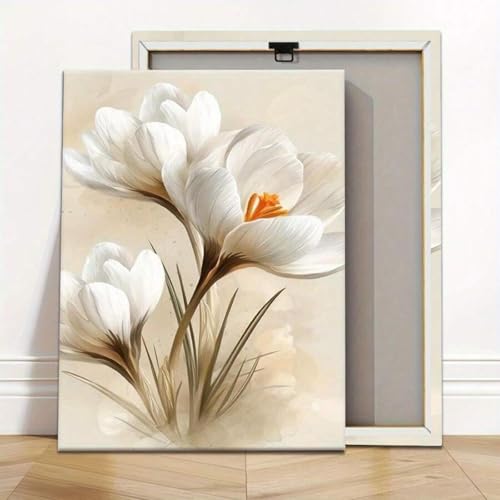Impression sur toile de crocus XBTYKPB tableau floral de 60 x 80 cm