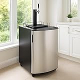 Beer Kegerator,Draft Beer Dispenser, Full Size Stainless Steel Keg Refrigerator With Drip Tray, Fits 1/2 Keg, 1/4 Pony Keg, (2) 1/6 Kegs,32°F- 50°F Temperature Control, 128L