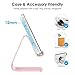 OMOTON Upgraded Aluminum Cell Phone Stand for Desk, C1 Durable Cellphone Dock with Protective Pads, Smart Stand Designed for iPhone17, 16/15/14/13 Pro Max Air, iPad mini, Android Phones,Rose Gold