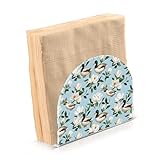 Serviettenhalter, Acryl, transparent, Esstisch, Taschentuchbox, Papierbehälter, Spender, Cocktail, für die Organisation von Küche, Heimdekoration, Stockente, weißes Blumenmuster