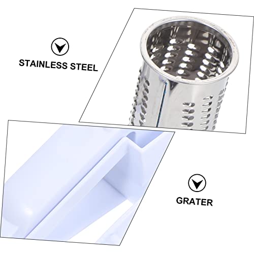 Set rallador de queso manual de acero inoxidable blanco miniatura 6