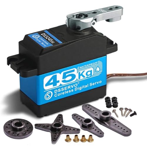 Image of ZOSKAY Servo Motor 45KG high Torque Coreless Motor servo Metal Gear Digital and Stainless Steel Gear servo arduino servo for 1 /8 1 /10 1 /12 RC Car (Blue /45KG 270 Degree)