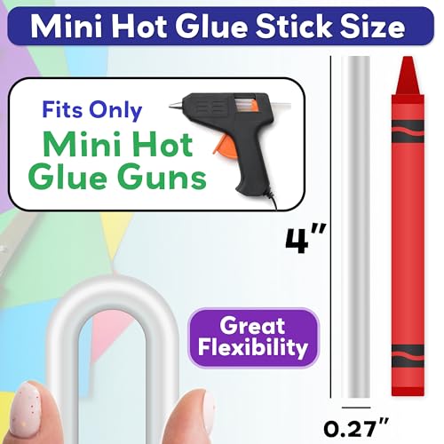 Innovative Haus Mini Hot Glue Sticks (50 Pack) - Perfect Fit for Mini Glue Guns, 4\" x 0.27\" - Craft, Bond, Create on Wood, Metal, Glass & More - Transparent, Strong & Quick-Drying