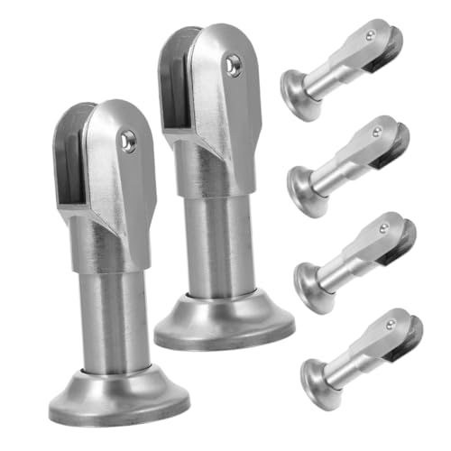 Pieds de support en acier inoxydable robustes pour cloisons de toilettes publiques (x6)