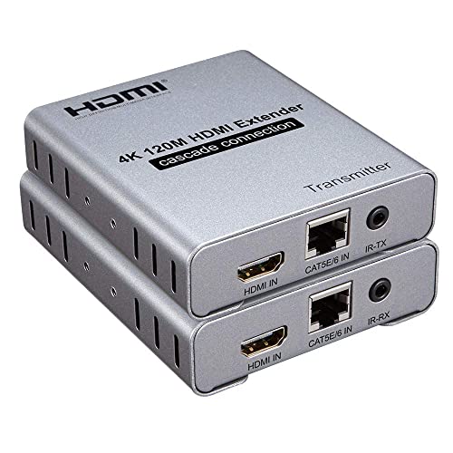 Image of 4K 120M HDMI Extender by CAT5e and CAT6 Cable Support 4K with Cascade Connection and IR Extension (4K120M HDMI Extender Cascade Connection)