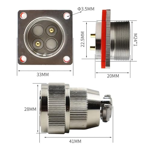Fiche mâle MX23 étanche 5P pour étanchéité de caisson de câblage - 3