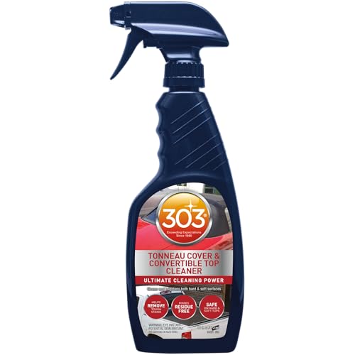 303 (30571) Car Tonneau Cover & Convertible Top Cleaner 473 ml - Effective Cleaning for Fabric & Vinyl Tops + Free Fiwiko Nitrile Gloves