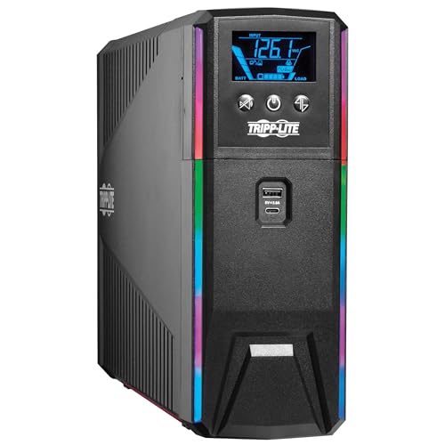 Tripp Lite Pure Sine Wave Gaming UPS Battery Backup, 1500VA 900W 120V, Detachable LCD, Automatic...