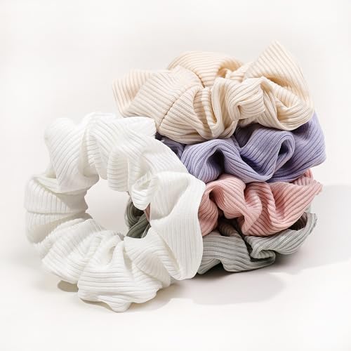 Image of Hair Ties Scrunchies for Women's, for Girls Big Scrunchies Both for Thick Hair or Thin Hair Curl Hair No Crease Ponytail Holder No Hurt Your Hair