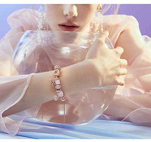 Pulsera de oro de 14 quilates con exclusivo cristal de circón para mujer 6