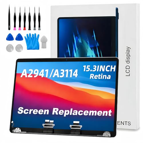 JYYSCRN A2941 A3114 Screen Replacement A2941 A3114 LCD for 15.3 inches MacBook M2 M3 air 2023 2024 Year 2880x186 Replacement LCD Full Assembly for EMC 8301 8612 9301 Space Grey